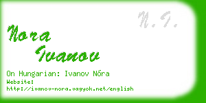 nora ivanov business card